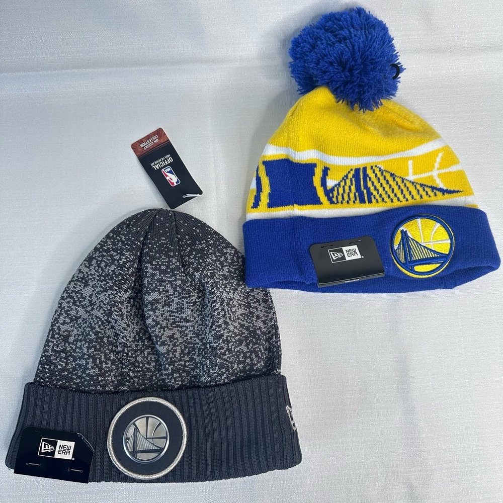 New Era NBA Beanie Set - Gray and Yellow/Blue NWT